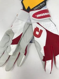 New DeMarini Fastpitch Mercy Batting Gloves White/Red Women's Adult X-Large
