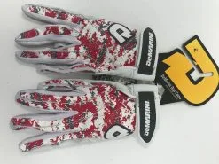 New DeMarini WTA6350SCL Adult Batting Glove Large Gray/Red/White