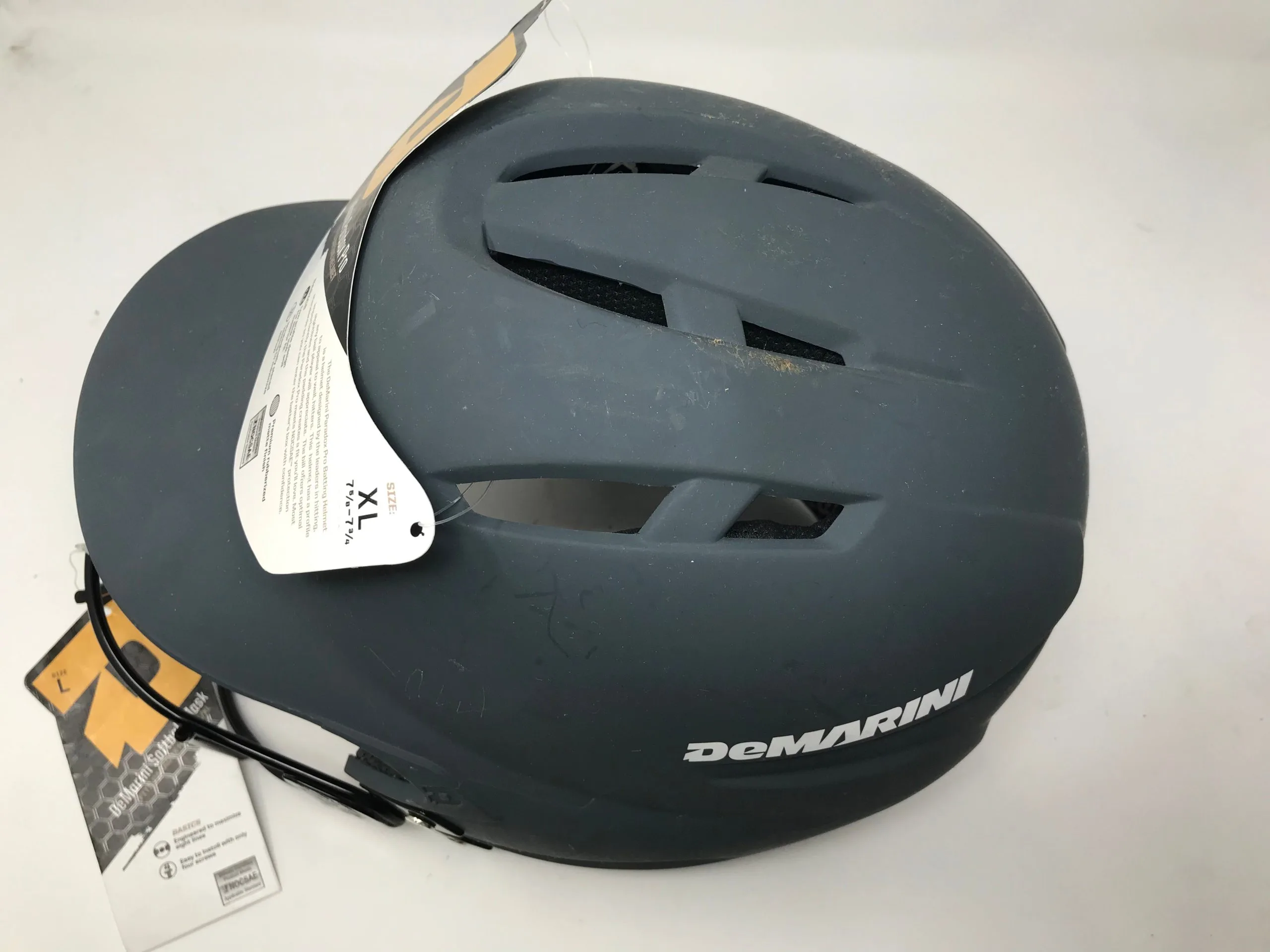New Other DeMarini Paradox Fitted Pro Batting Helmet With Face Mask Charcoal, XL 4 New Other DeMarini Paradox Fitted Pro Batting Helmet With Face Mask Charcoal, XL - Image 2
