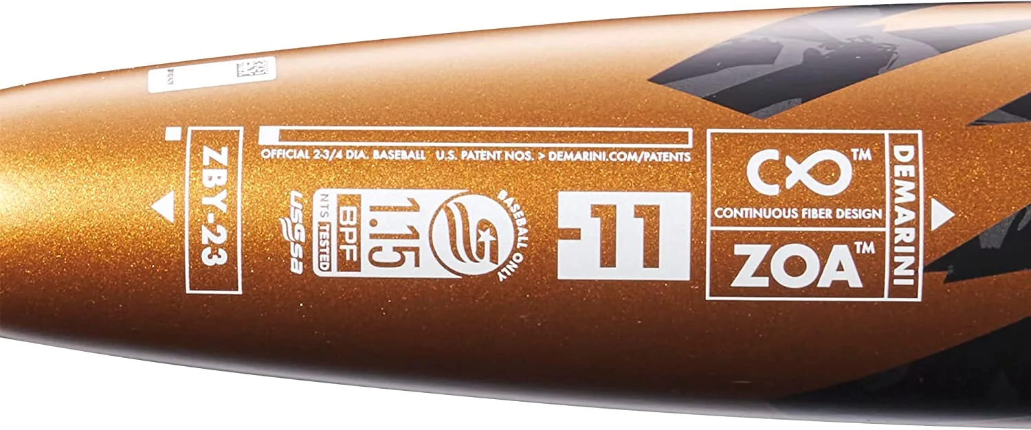 New 2023 DeMarini ZOA (-11) USSSA Junior Big Barrel Baseball Bat 2 ¾" Gold 5 New 2023 DeMarini ZOA (-11) USSSA Junior Big Barrel Baseball Bat 2 ¾" Gold - Image 3